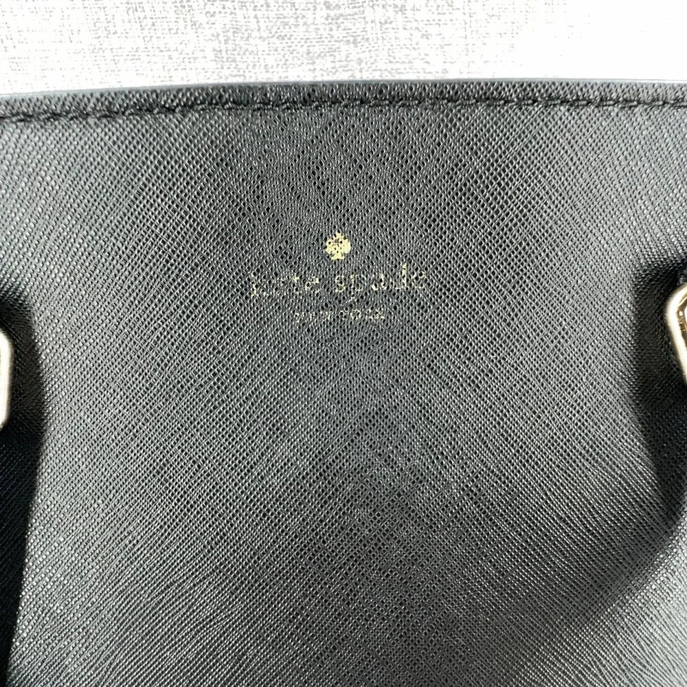 Kate Spade Laurel Way Large Jeweled Hadlee Bag Black Saffiano Leather Studded